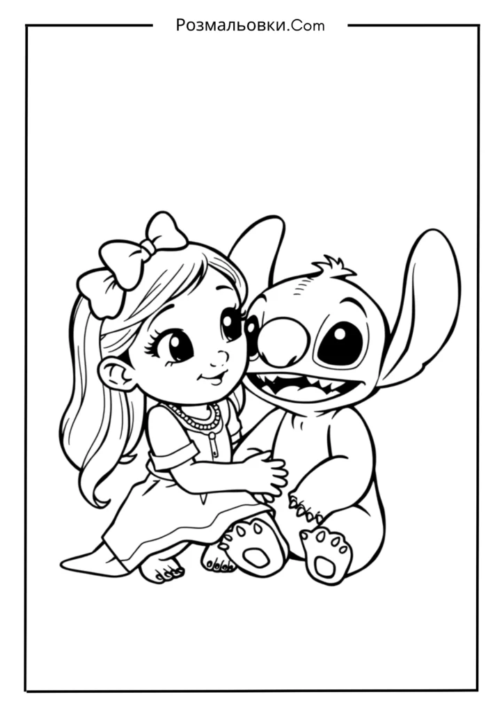 Стіч розмальовка: 21+ яскравих ідей для творчості дітей 4 Стіч і Ліло — справжні друзі