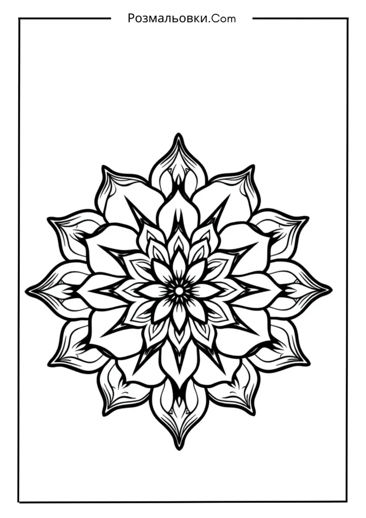 Розмальовка троянда: 21+ ідей для творчості та розвитку дітей 14 Троянда-мандала