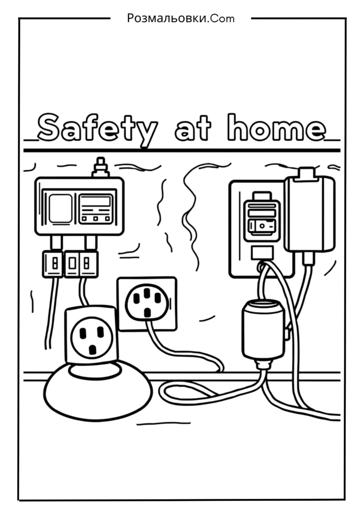 Охорона праці очима дітей — пізнавальні розмальовки 3 Безпека вдома