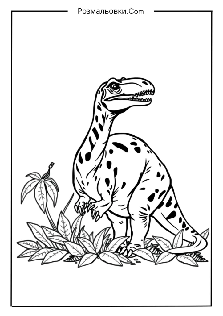 розмальовка динозавр - 17+ захопливих ідей про розмальовку динозаврів для дітей 4 Брахіозавр їсть листя