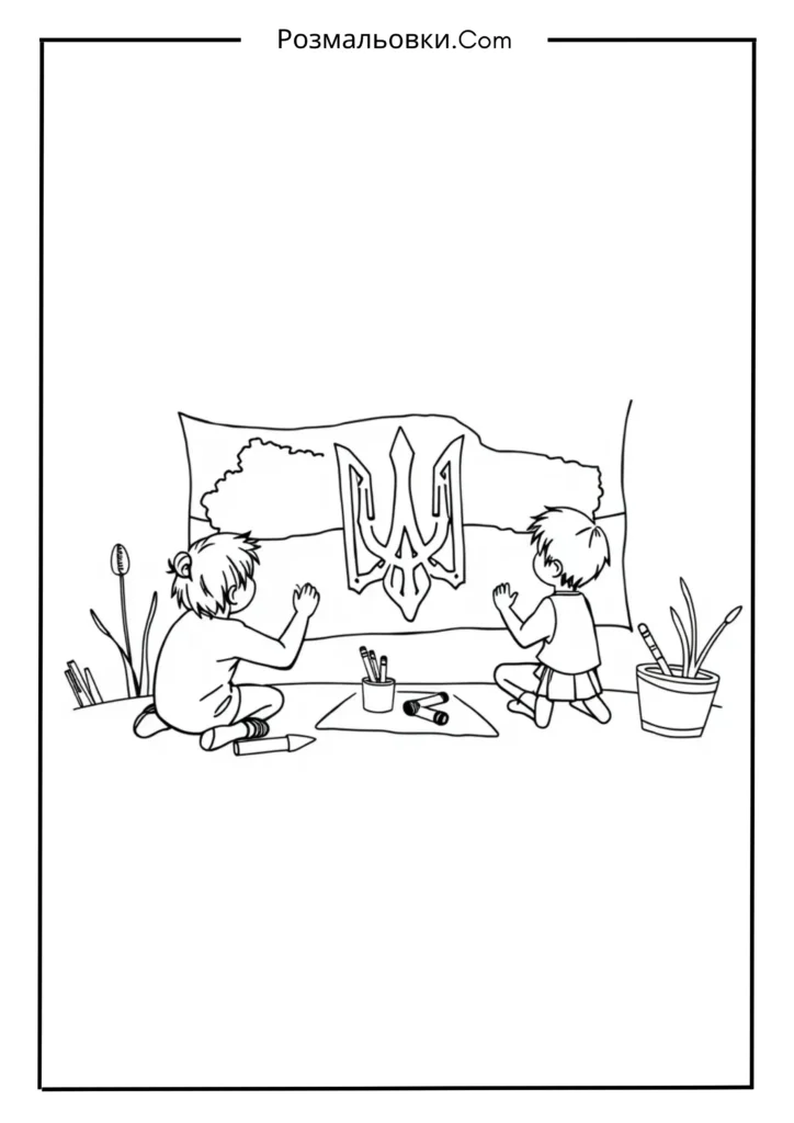 Діти малюють прапор Україн