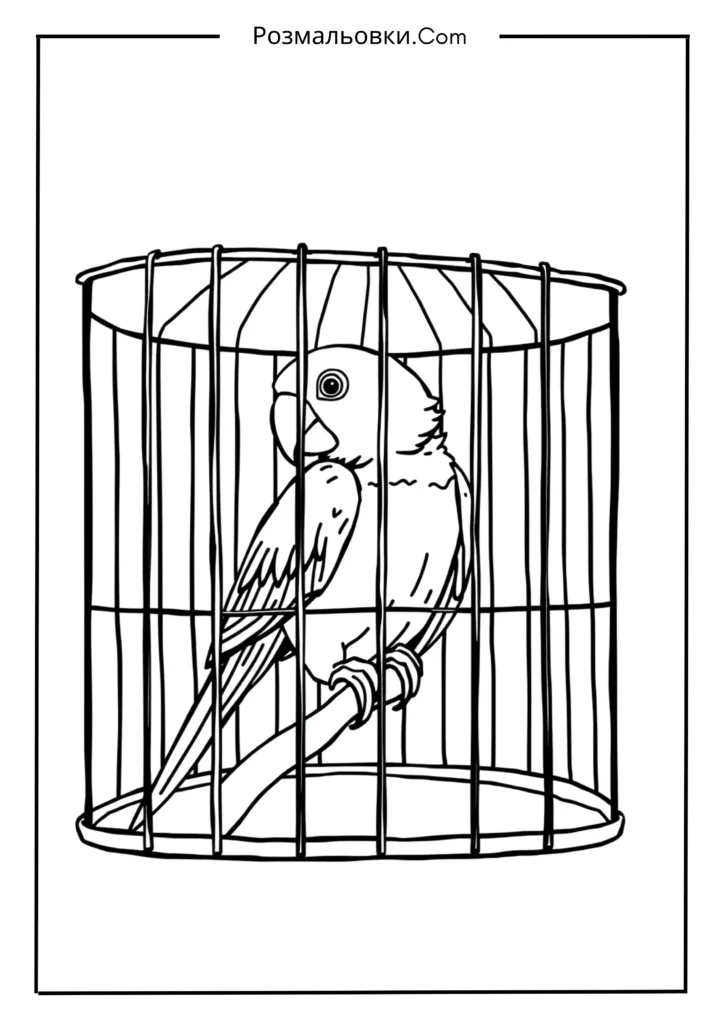 Домашній папуга в клітці