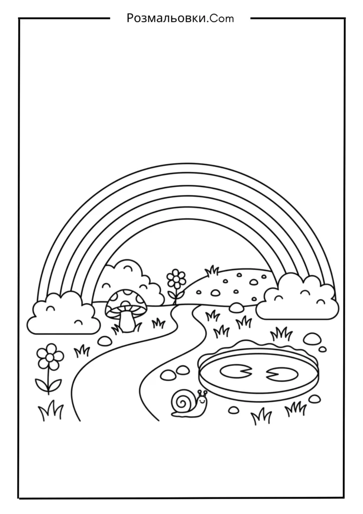 Розмальовка веселки - 20 яскравих кольорових ідей для дітей 21 Двеліка розмальовка веселка