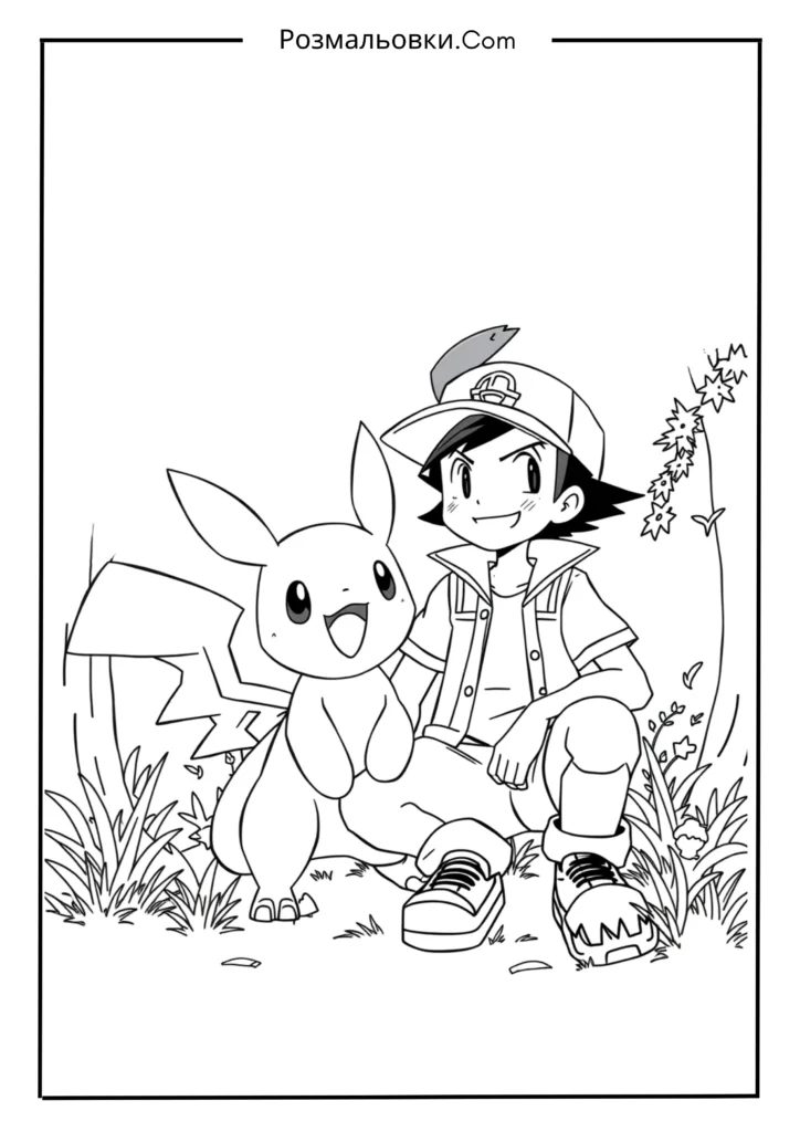 Розмальовки покемони: 19+ яскравих ідей для фанатів Pokémon 18 Еш і його покемон