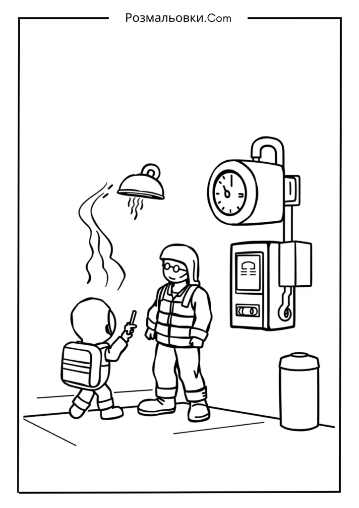 Охорона праці очима дітей — пізнавальні розмальовки 11 Евакуація та надзвичайні ситуації