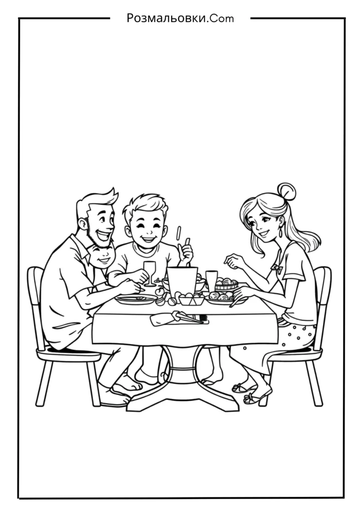 Гарна сім’я за обідом
