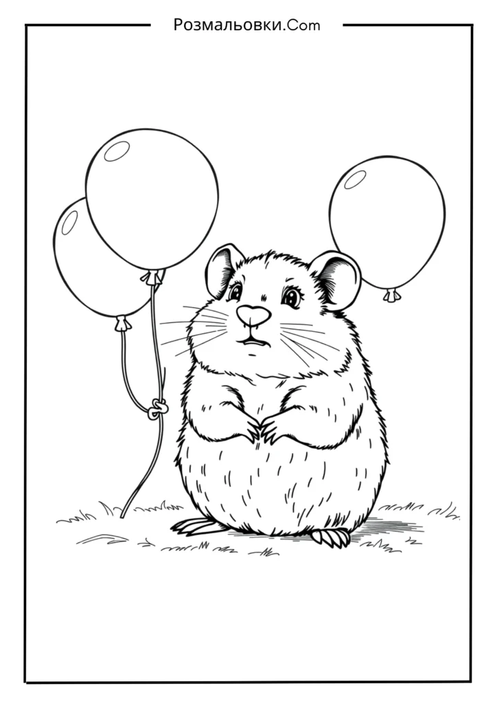 Хом’ячок із повітряними кульками