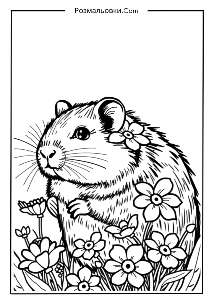 Хом’ячок з квітами
