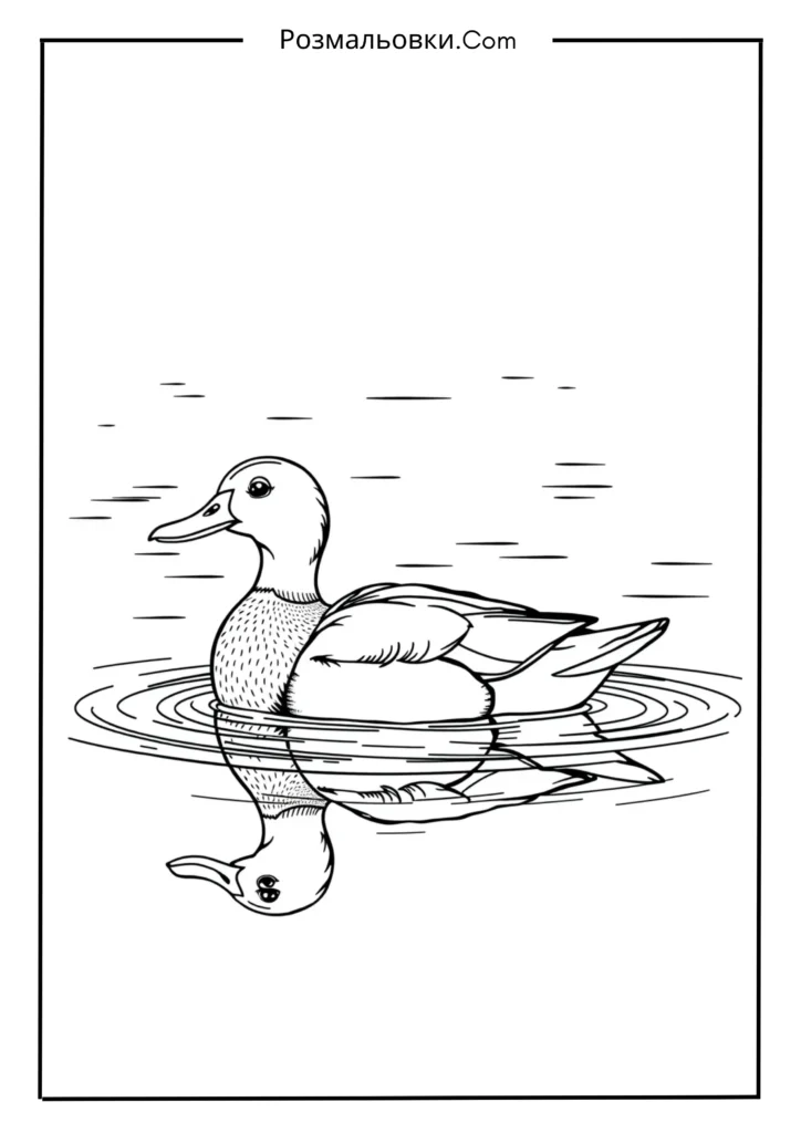 Розмальовки пташок: 9+ творчих ідей для дітей 9 Качка на озері
