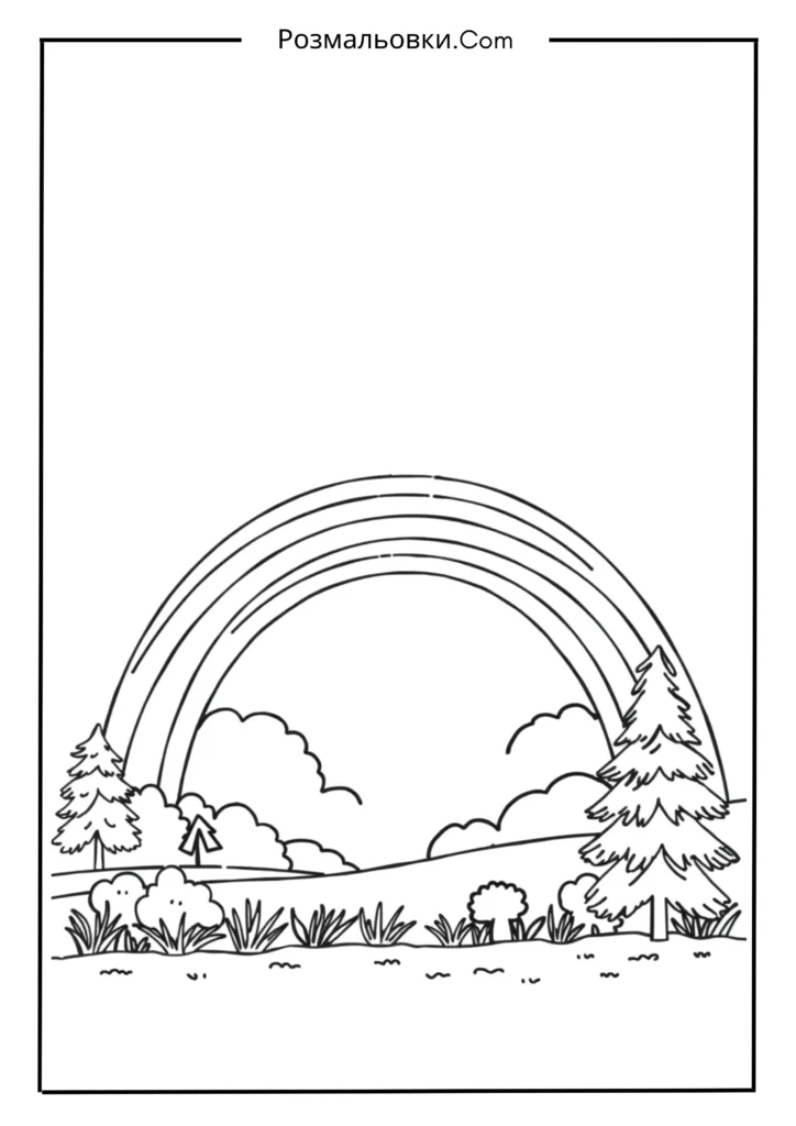 Розмальовка веселки - 20 яскравих кольорових ідей для дітей 2 Класична веселка в небі