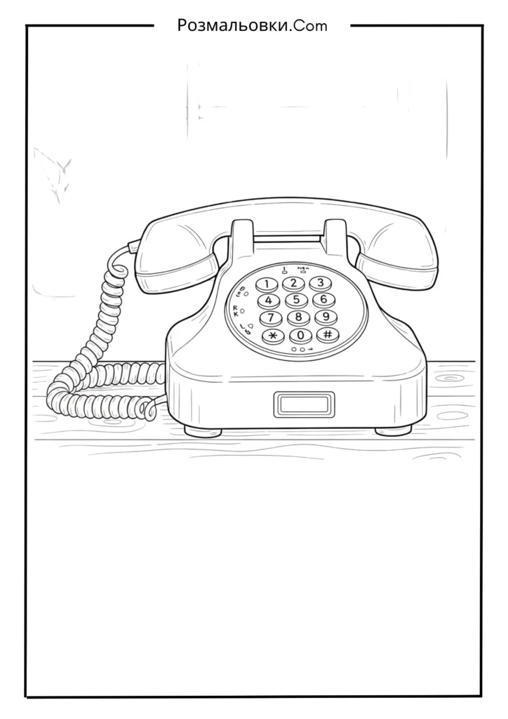 Розмальовка телефон – 9+ креативних ідей для дітей 3 Класичний домашній телефон