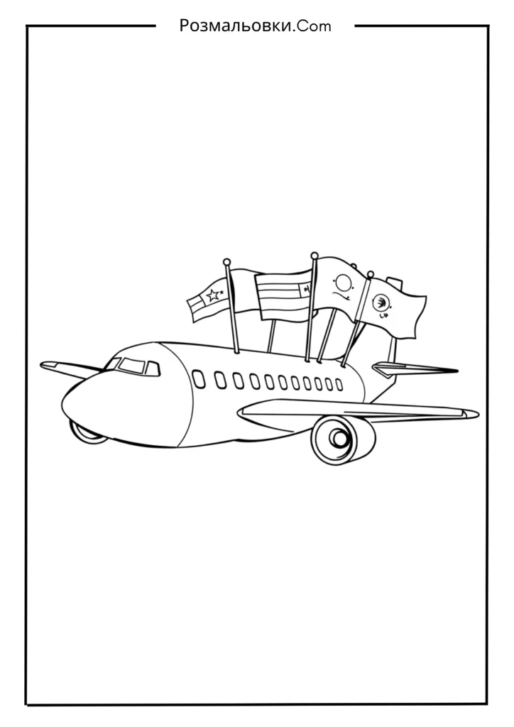 Літак із прапорами