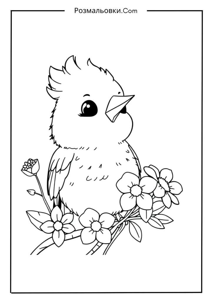 Розмальовки Смешарики: 19+ ідей розмальовок для дітей 12 Нюша з квітами