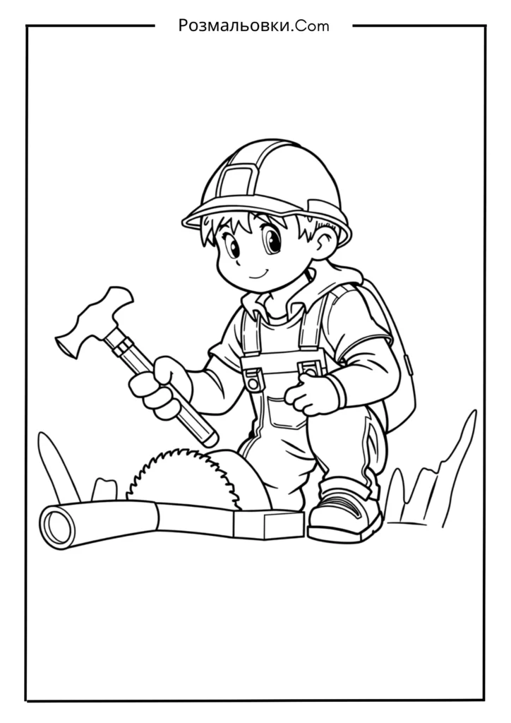 Охорона праці очима дітей — пізнавальні розмальовки 5 Робота з інструментами