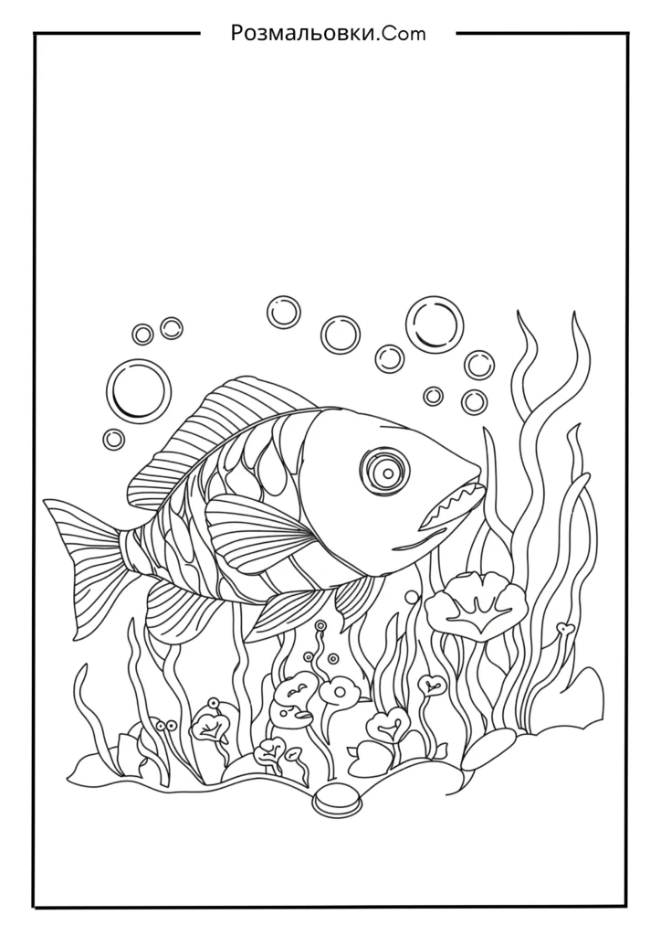 Розмальовка рибка: 20 найкращих ідей для маленьких художників 12 Рибка в акваріумі