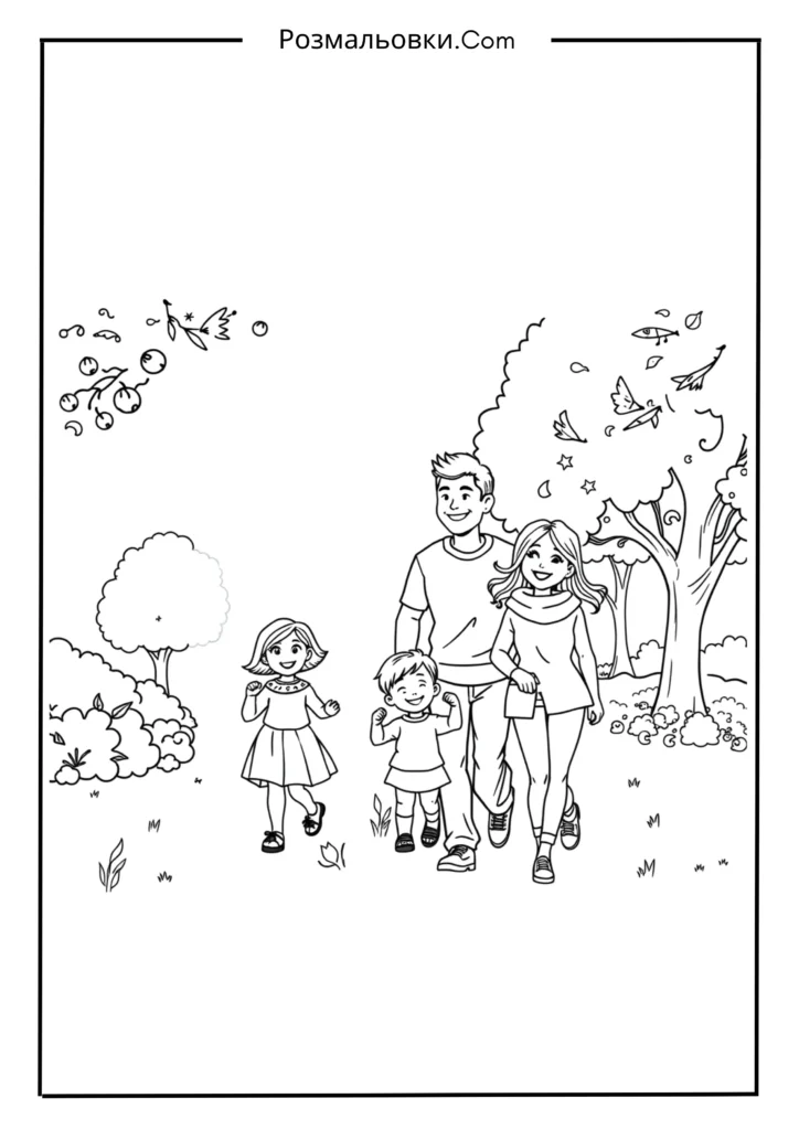 Щаслива родина на прогулянці