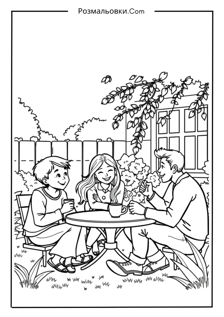 Щаслива сім’я у дворі