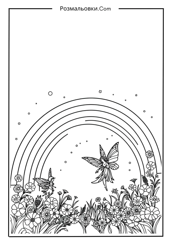 Розмальовка веселки - 20 яскравих кольорових ідей для дітей 19 Веселка з феями