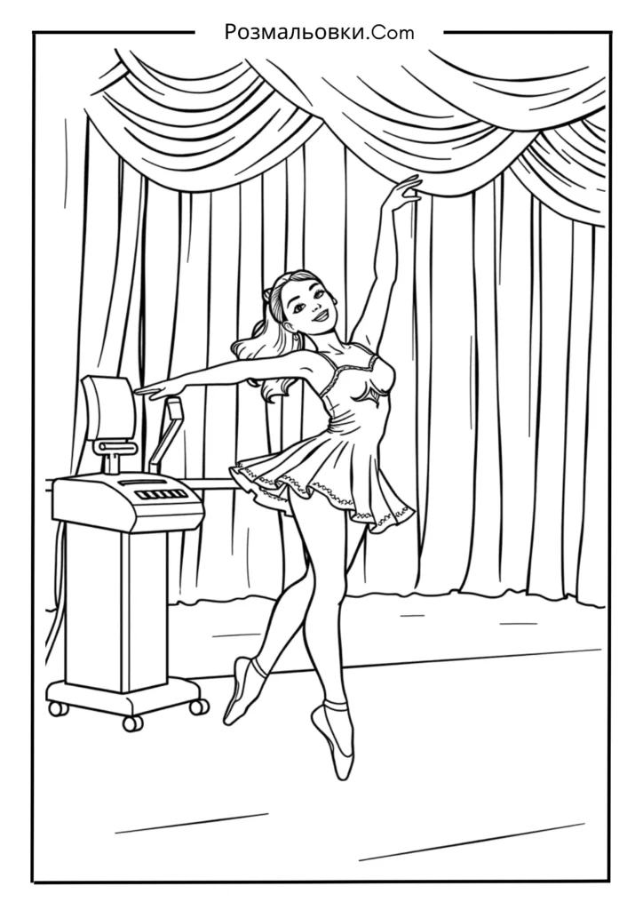 Розмальовка балерина – 12 чарівних ідей для маленьких мрійниць 8 Балерина у класі хореографії