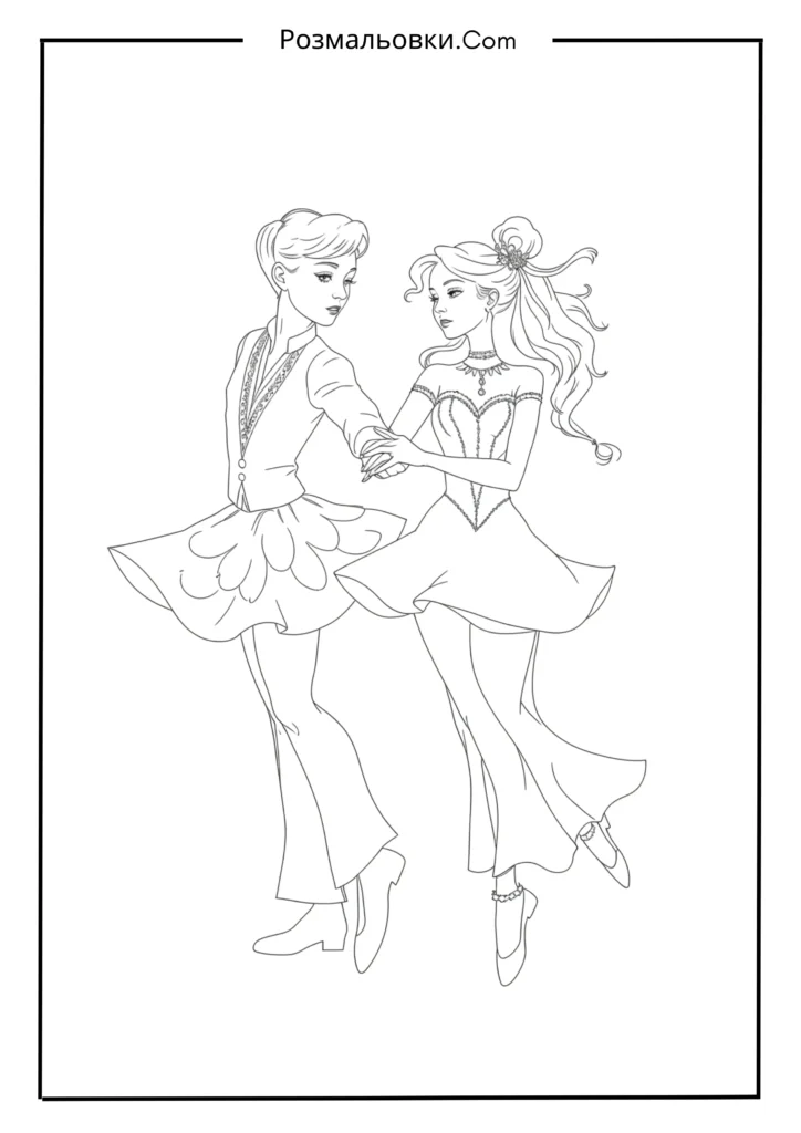 Розмальовка балерина – 12 чарівних ідей для маленьких мрійниць 12 Балерина з подругою