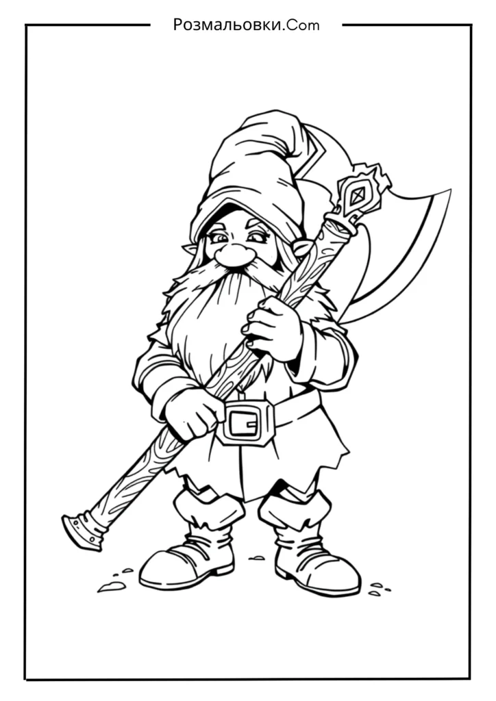 Розмальовки зброї – 16 ідей для творчості та пізнання 15 Казкова сокира гнома