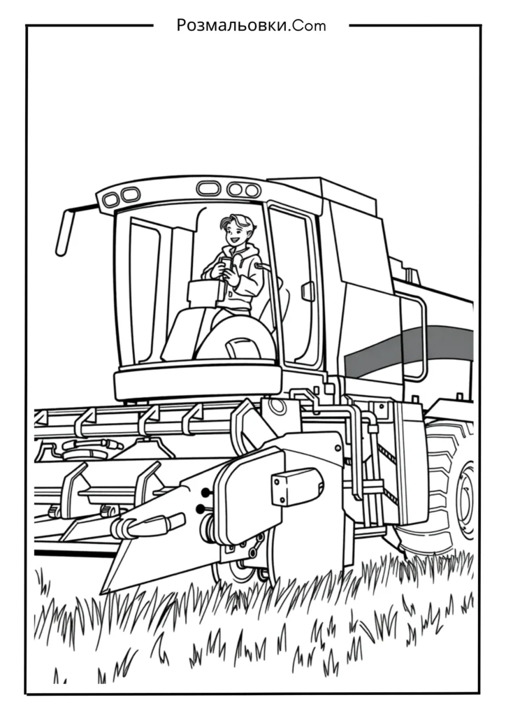 Комбайн розмальовка з водієм