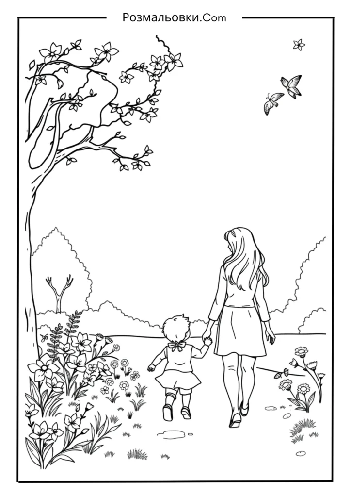 Мама і дитина на прогулянці