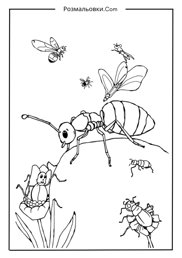 Мураха з комахами