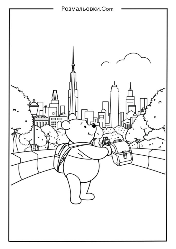 Вінні Пух розмальовка – 16 чарівних ідей для творчості дітей 17 Подорож з Вінні-Пухом