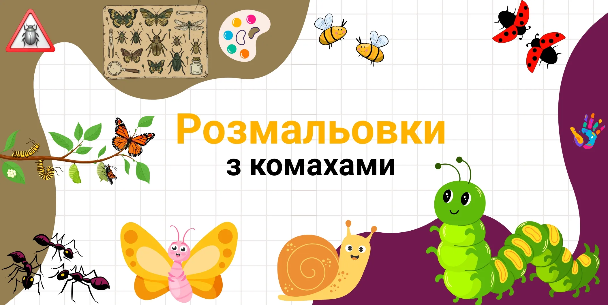 Розмальовки з комахами