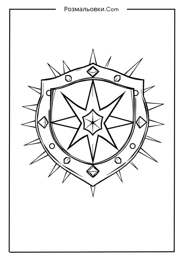 Розмальовки зброї – 16 ідей для творчості та пізнання 13 Щит супергероя