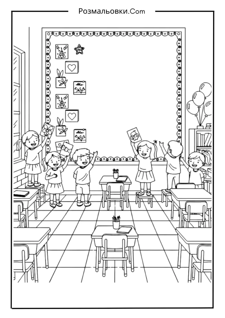 Розмальовки до Дня вчителя: 15+ творчих ідей для дітей 6 Святкова листівка