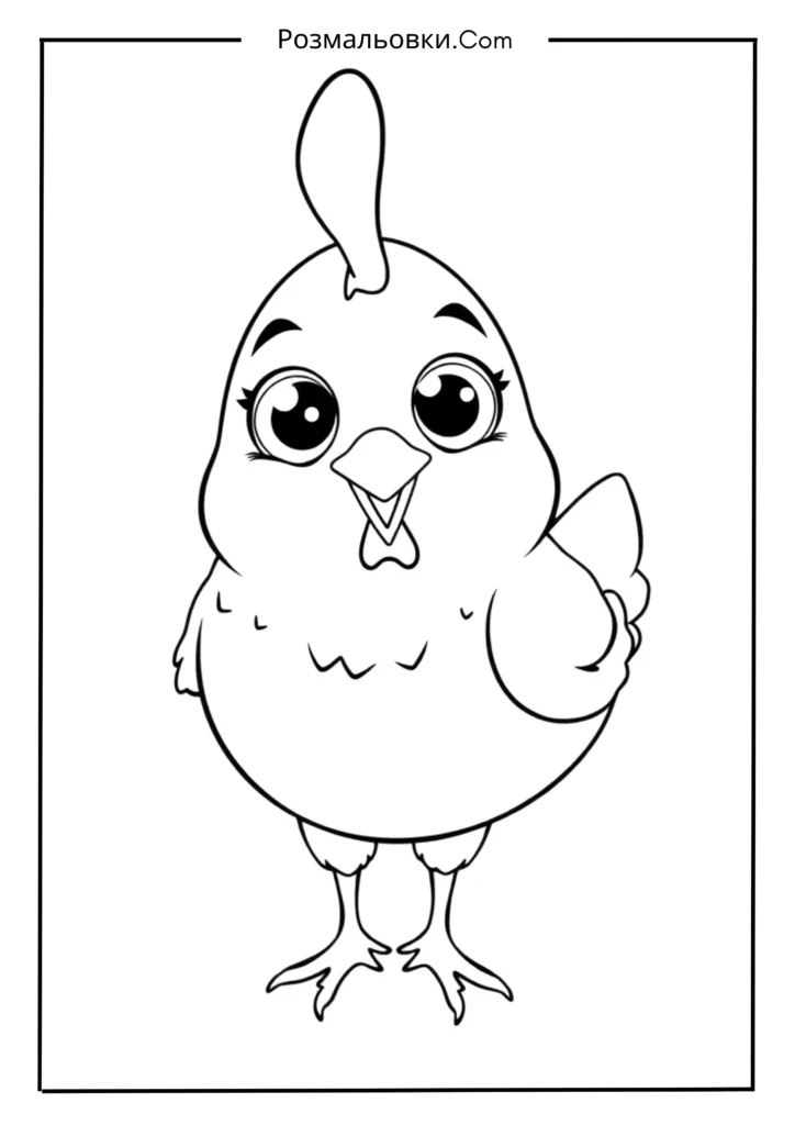 Курча розмальовка – 16 милих ідей для дитячої творчості 11 Усміхнене курча