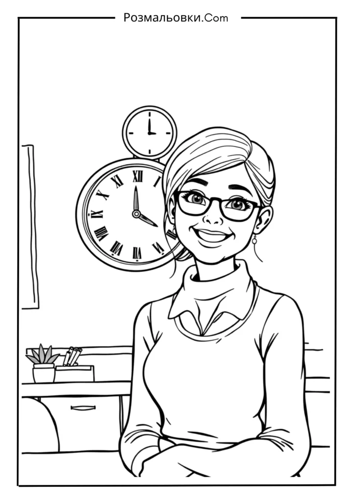 Розмальовки до Дня вчителя: 15+ творчих ідей для дітей 11 Усміхнений вчитель