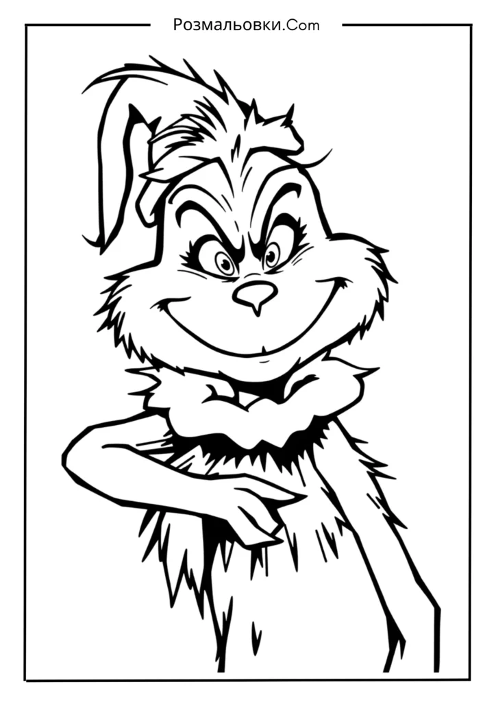 Гринч розмальовка – 12 святкових ідей для дітей 5 Веселий Гринч