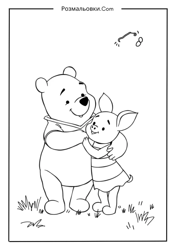 Вінні Пух розмальовка – 16 чарівних ідей для творчості дітей 3 Вінні Пух і П’ятачок