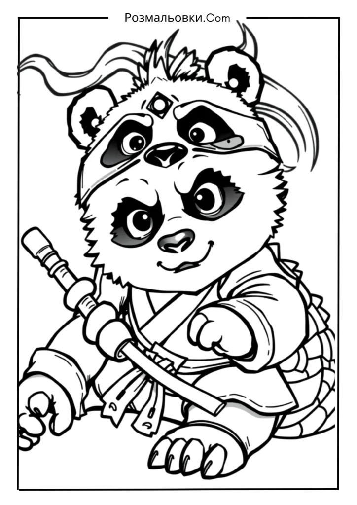 Розмальовки Панда Кунг Фу – 18 найкращих ідей для дітей 14 Драконячий воїн