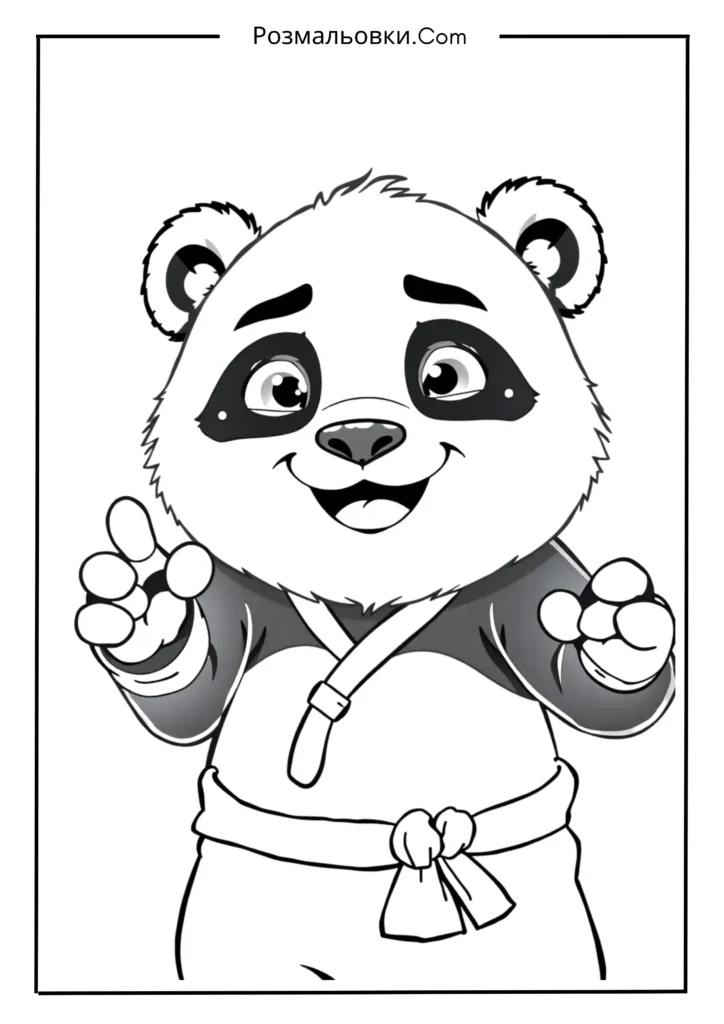 Розмальовки Панда Кунг Фу – 18 найкращих ідей для дітей 16 Кумедні обличчя По