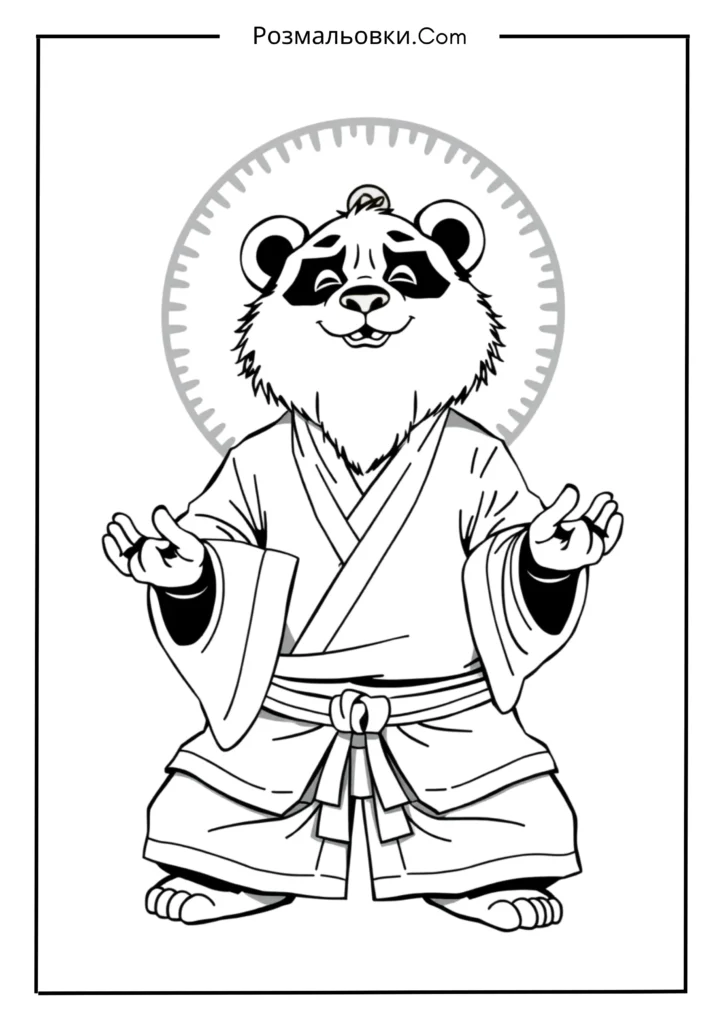 Розмальовки Панда Кунг Фу – 18 найкращих ідей для дітей 3 Майстер Шифу