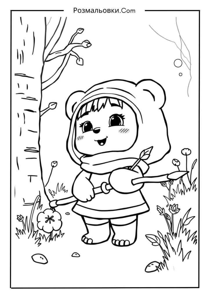 Маша і ведмідь розмальовка: 16 найкращих ідей для дітей 2 Маша з кошиком ягід