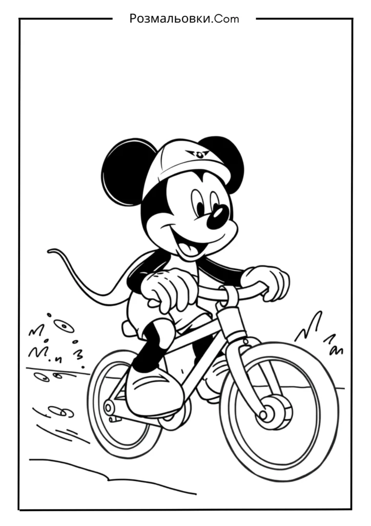 Міккі Маус на велосипеді