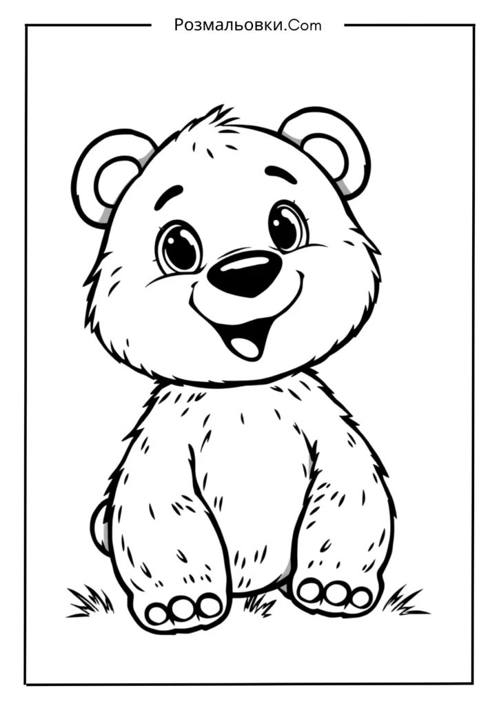 Розмальовка ведмедика: 20 найкращих ідей для дітей і дорослих 19 Мультяшний ведмедик