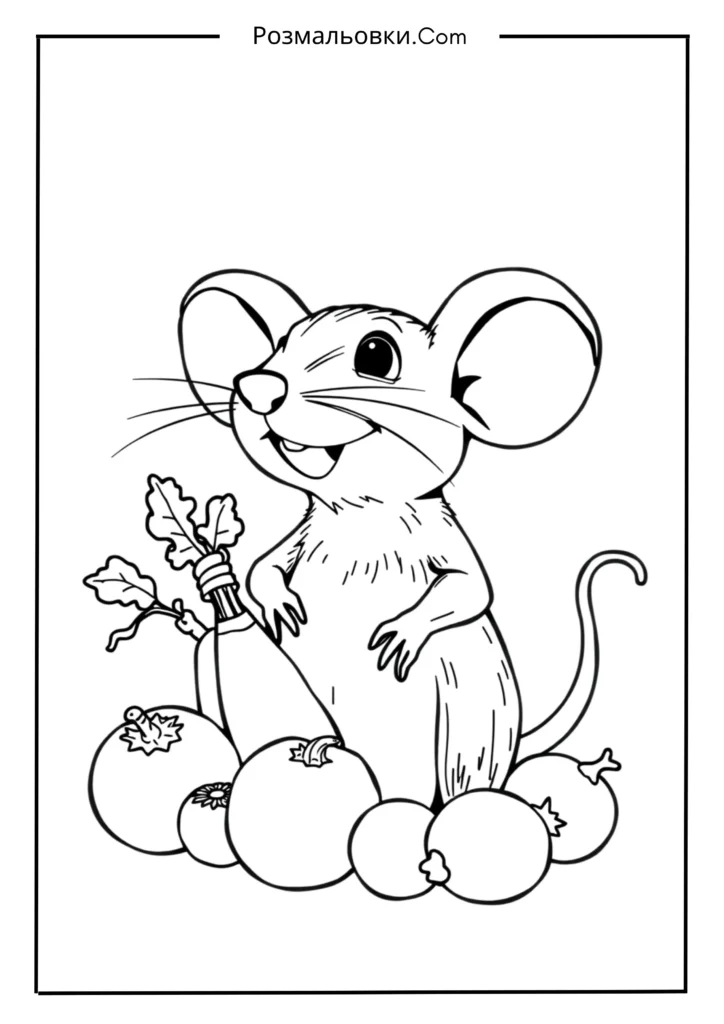 Розмальовка рататуй – 8 найкращих ідей для маленьких художників 4 Миша Рататуй з овочами