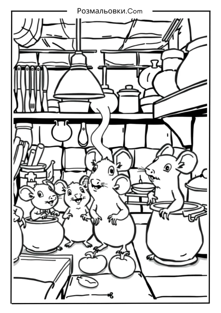 Розмальовка рататуй – 8 найкращих ідей для маленьких художників 3 миші рататуй у ресторані