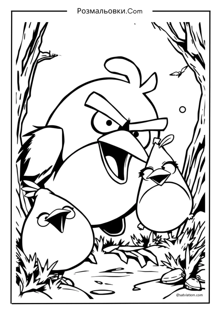 Розмальовки Злі пташки – 12 найкращих ідей для дітей 13 Плакати Злі пташки на стіну