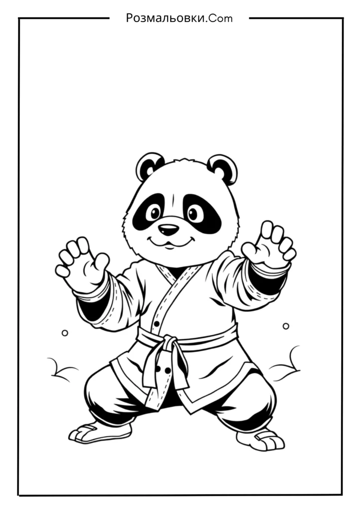 Розмальовки Панда Кунг Фу – 18 найкращих ідей для дітей 5 По на тренуванні
