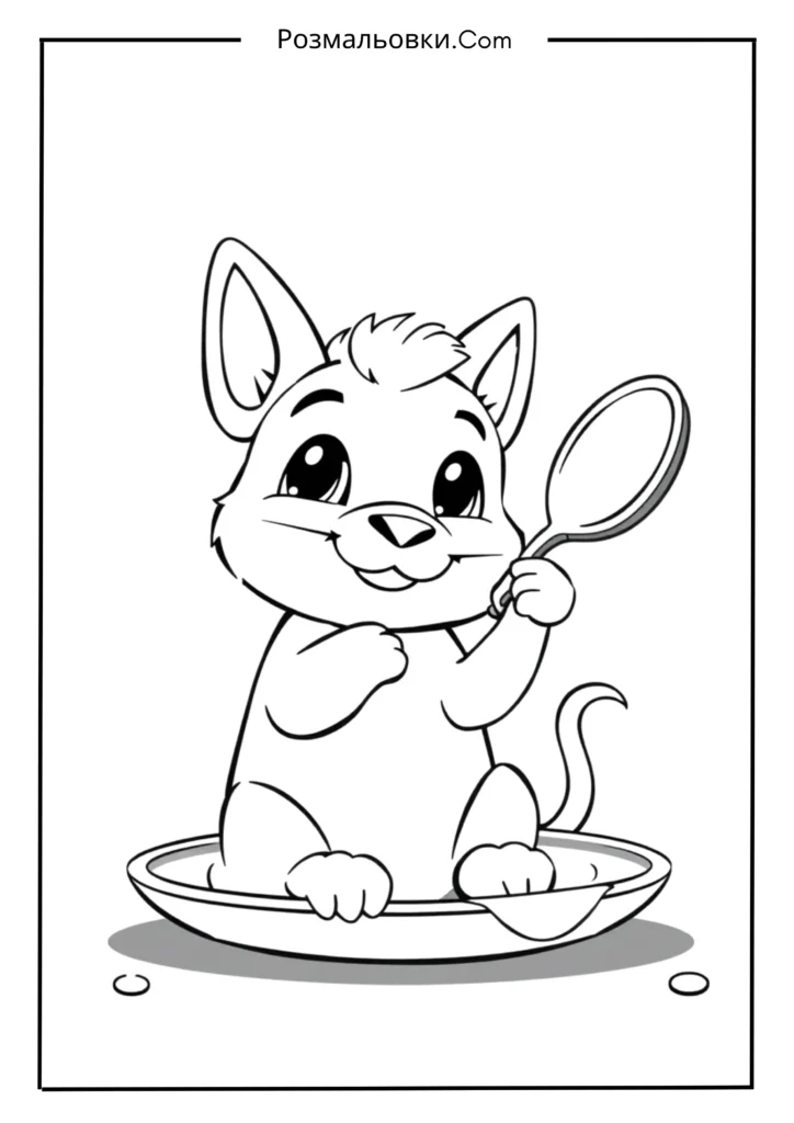 Розмальовка рататуй – 8 найкращих ідей для маленьких художників 6 Ремі з ложкою