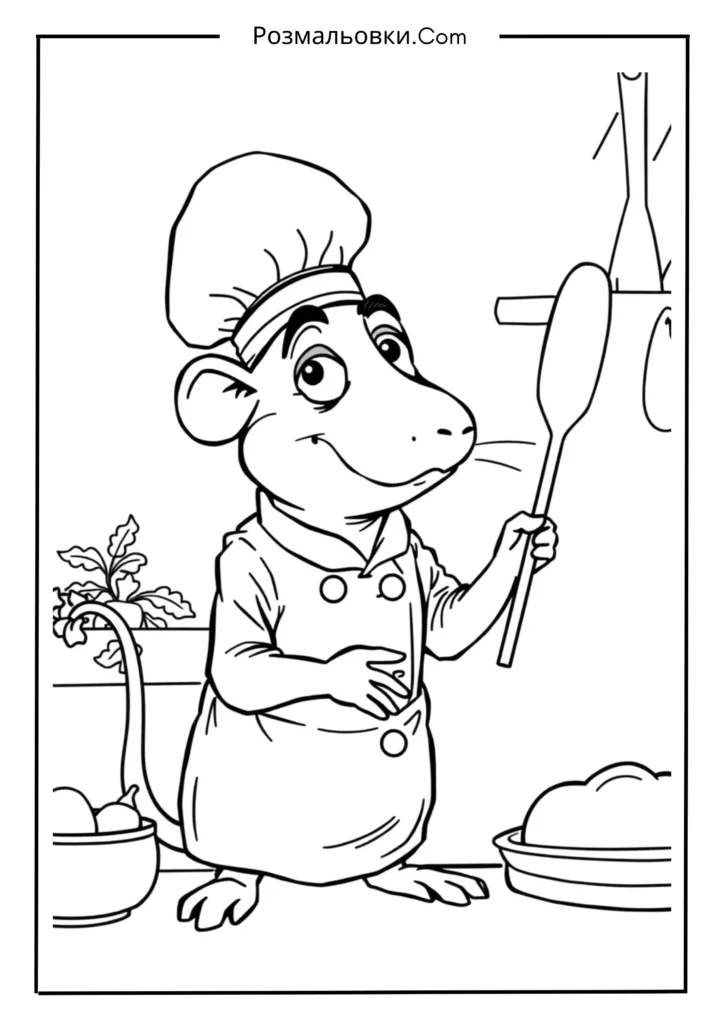 Розмальовка рататуй – 8 найкращих ідей для маленьких художників 8 шеф-кухаря рататуй у дії
