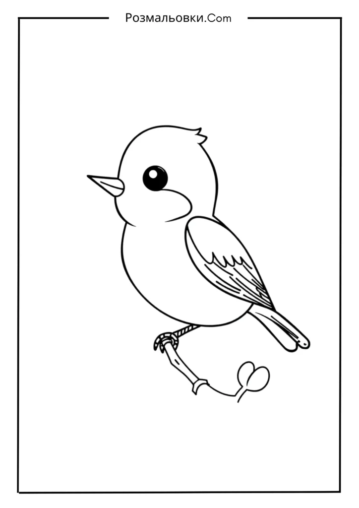Розмальовки Злі пташки – 12 найкращих ідей для дітей 3 Синя маленька пташка
