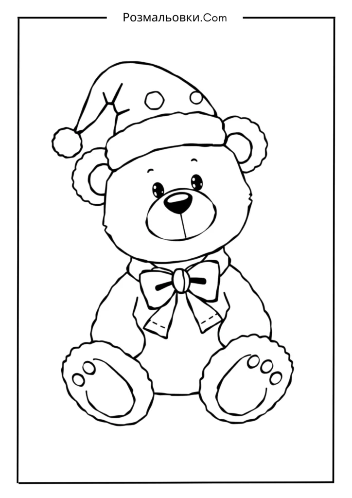Розмальовка ведмедика: 20 найкращих ідей для дітей і дорослих 3 Ведмедик у капелюсі